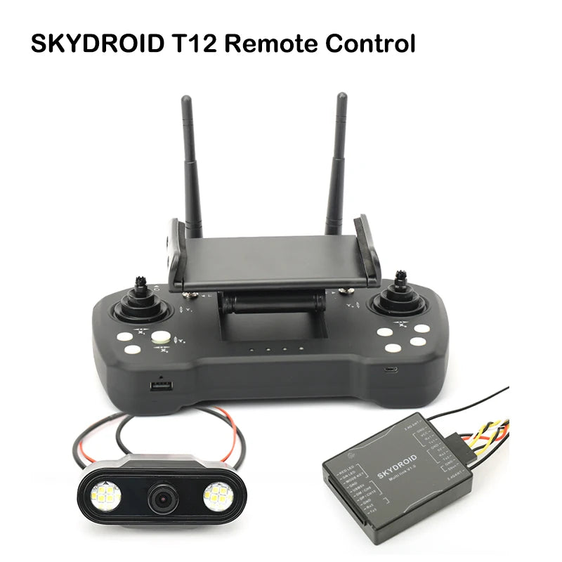 Skydroid T12 Remote Control Three-body Camera 20km Digital Map Transmission Remote Control Camera four-in-one Plant Protection