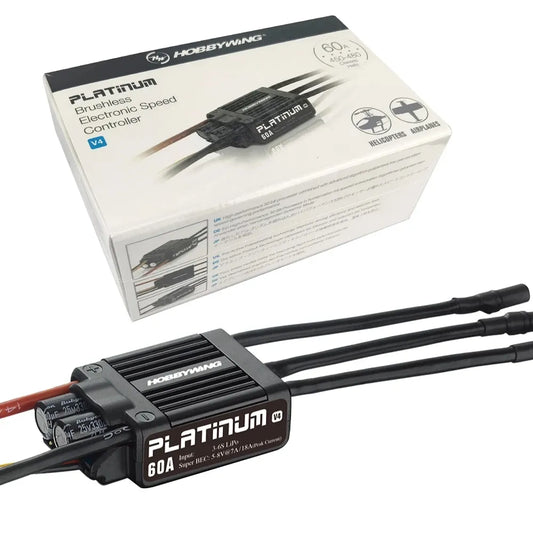 HobbyWing Platinum PRO V4 60A ESC (3S-6S) for 450-480 Class Heli (Propeller: 325-360mm)