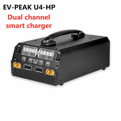 EV-PEAK U4-HP Dual channel Balance Smart Charger For LiPo / LiHv 6S-14S battery 2500W/ 25A Agricultural UAV