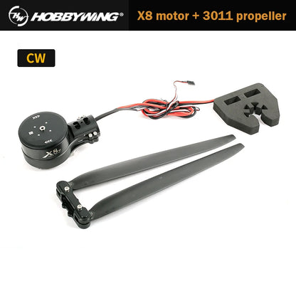 Hobbywing X8 ระบบไฟฟ้าแบบบูรณาการ XRotor PRO X8 มอเตอร์ 80A ESC 3011 ฟาร์มโดรนพลังงานรวมใบพัด