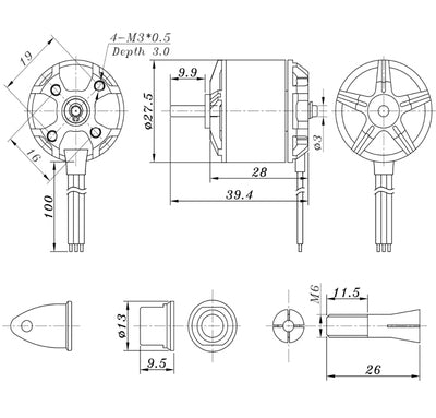 Authentic Langyu A2212 Sunnysky KV800 980 1400 Langyu model brushless motor motor