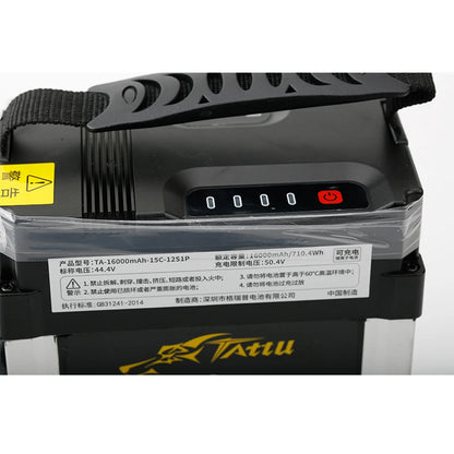 TATTU 44.4V 16000mAh 15C 12S 710.4Wh แบตเตอรี่ลิเธียมโพลิเมอร์แบบชาร์จไฟได้สำหรับ DIY RC Drone Model