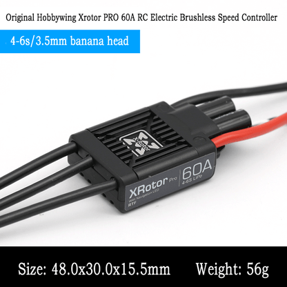 Original Hobbywing Xrotor PRO 60A RC Electric Brushless Speed Controller 4-6S for Rc Multicopters Drone