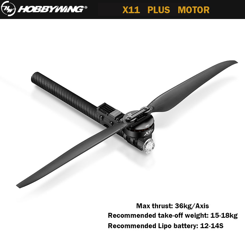 NEW Hobbywing X11 PLUS Motor Power 14S Plant Protection Maximum Pull 37kg with 4314 Folding Propeller for Agriculture UAV